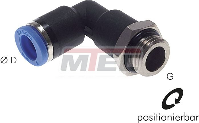 L-Connector Fittings, Long Body with Cylindrical Connection