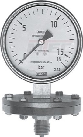 Plattenfedermanometer Ø 100 mm, Chemieausführung