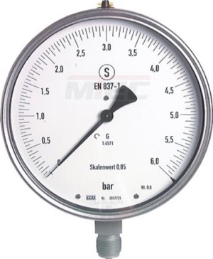 Feinmess-Sicherheitsmanometer senkrecht Ø 160 mm