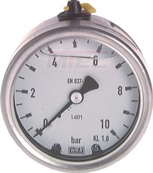 Glyzerinmanometer waagerecht, Chemieausführung