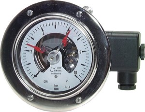 Kontaktmanometer waagerecht Ø 100, 160 mm Chromnickelstahl