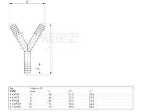 Y-Schlauchverbinder aus Kunststoff