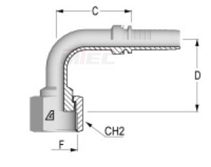 ORFS-M 90° mit Sechskantmutter