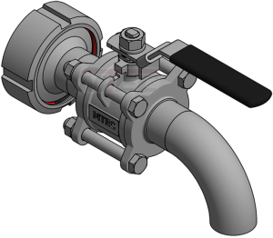 IBC/360-KHA - IBC Kugelhahnen mit Auslauf (PTFE/V4A)