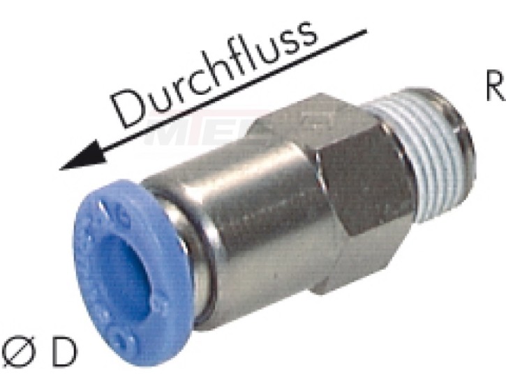 Rückschlagventil R 1/8"-8mm, Gew.->Schlauch, IQS-Standard