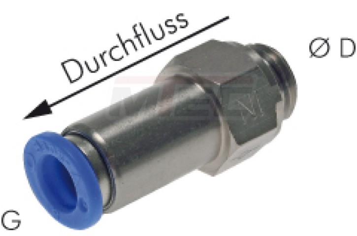 Rückschlagventil G 1/2"-12mm, Gew.->Schlauch, IQS-Standard