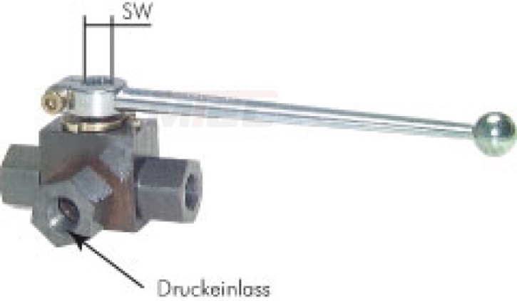 Hochdruck-3-Wege Kugelhahn, T- Bohrung, G 3/4", PN 315