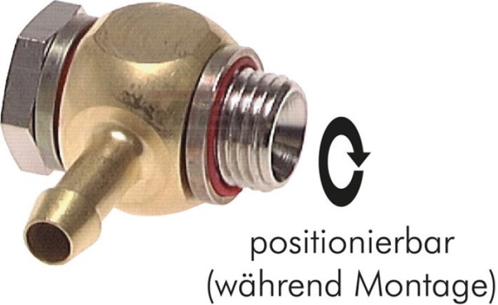 L-Gewindetülle G 3/8"-9mm, Elastikdichtung