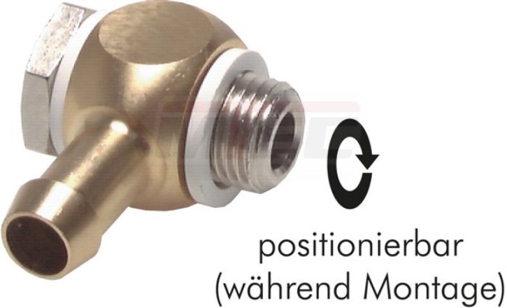 L-Gewindetülle G 1/4"-6mm, Kunststoffdichtung