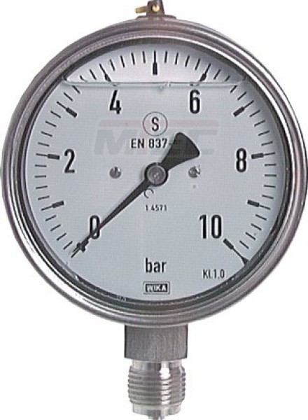 Glyzerin-Sicherheitsmanometer senkrecht