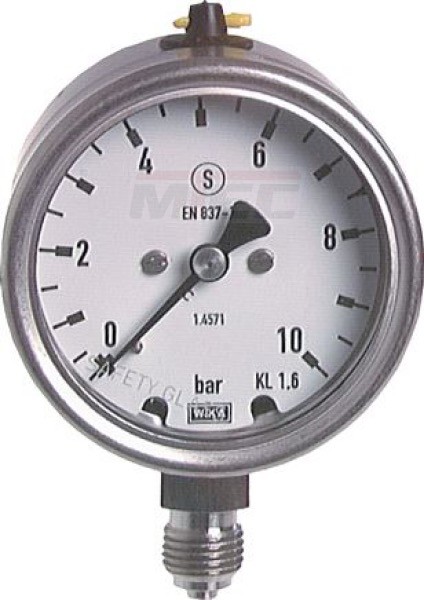 Sicherheits-Manometer senk- recht, 63mm, 0 - 1,6 bar