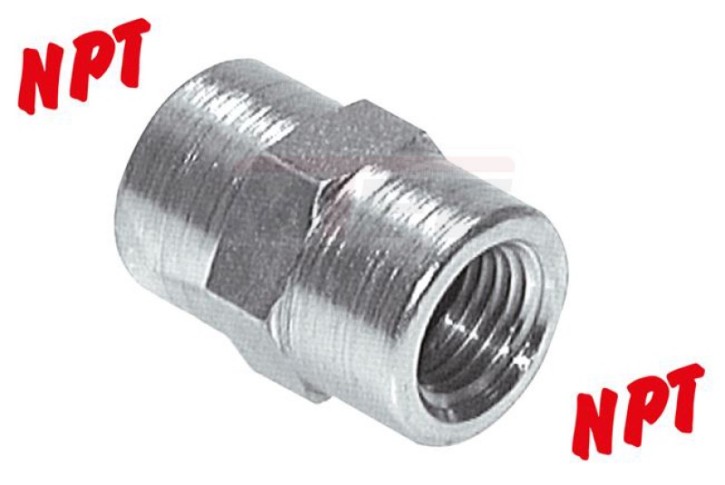 Hochdruck-Muffe NPT 3/4"-NPT 1/2", Stahl verzinkt