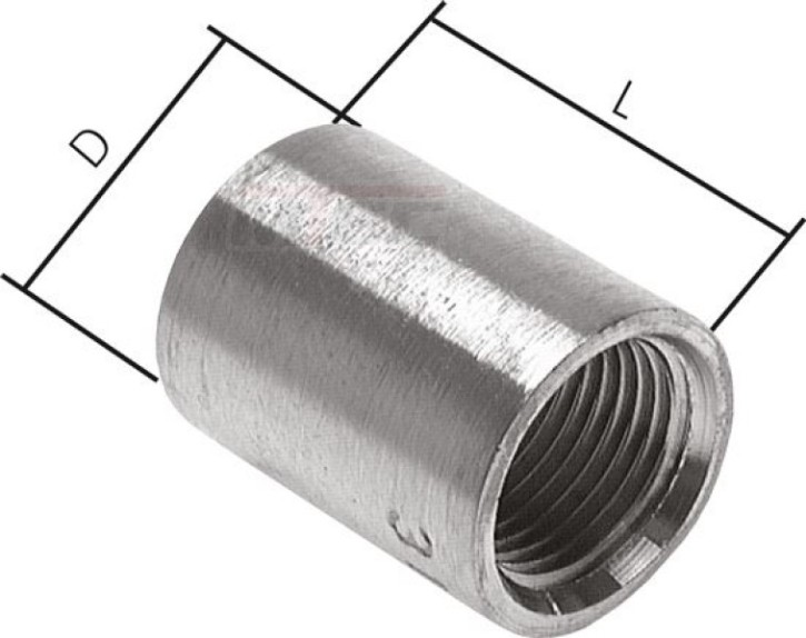 Anschweißmuffe Rp 1/2"-34,0mm, 1.4571 (DIN2986)