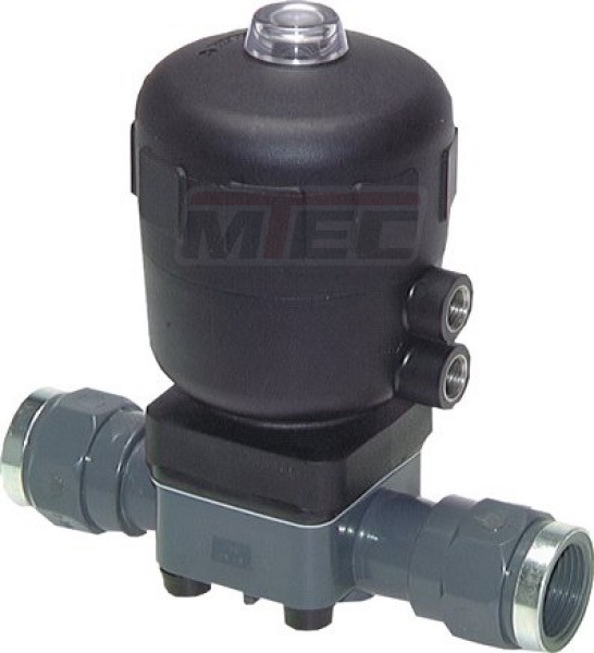 PVC-Membranventil (NC) PVC / EPDM, 40 mm Klebestutzen
