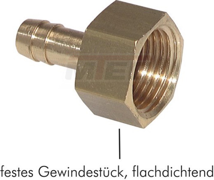 Aufschraub-Schlauchtülle G 3/ 8"-6mm, 16 bar Messing