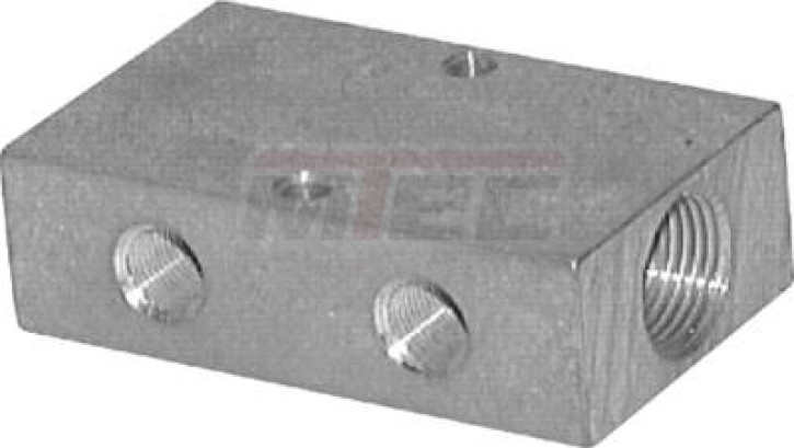 Verteilerleiste 2 x G 1/8"-2 x M 5, Aluminium eloxiert