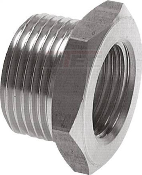 Reduziernippel G 1"(AG)-G 1/2" (IG), 40 bar 1.4571