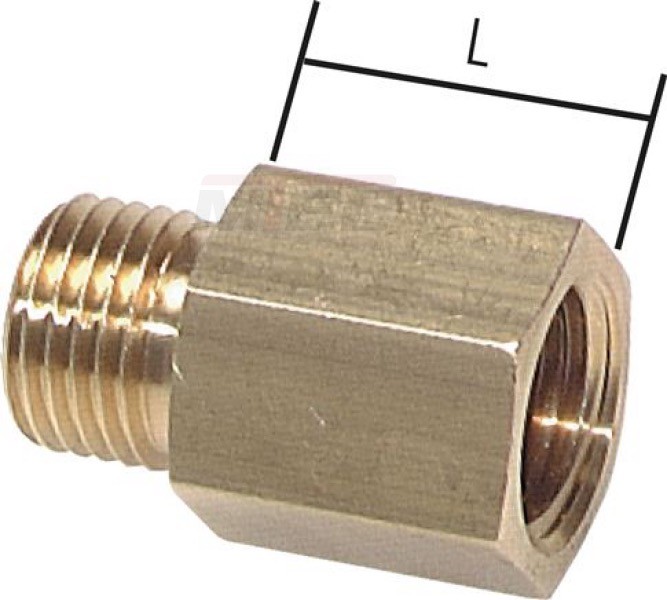 Gewindeverlängerung G 1/4"- 18mm, 16 bar Messing