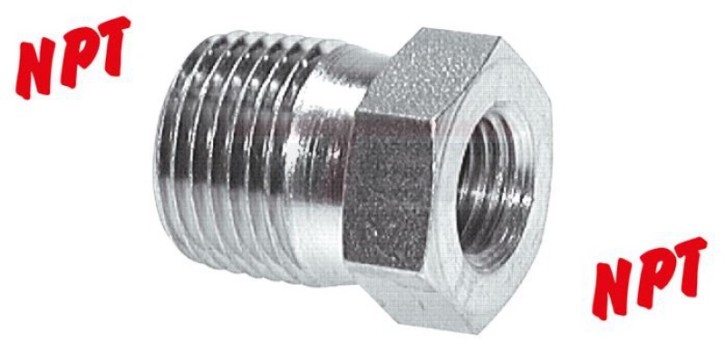 Reduziernippel NPT 1/4"(AG)- NPT 3/8"(IG), Stahl verzinkt