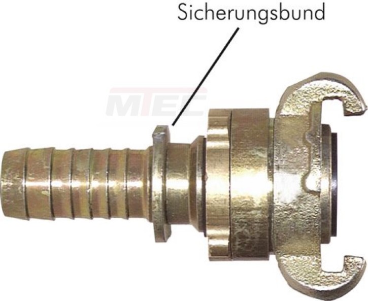 Sicherheits-Kompressorkupplung mit Schlauchtülle und Sicherungsbund