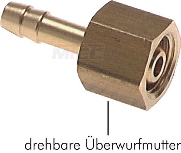 Schlauchtülle, mit Mutter G 3/ 4"-19mm, 16 bar Messing