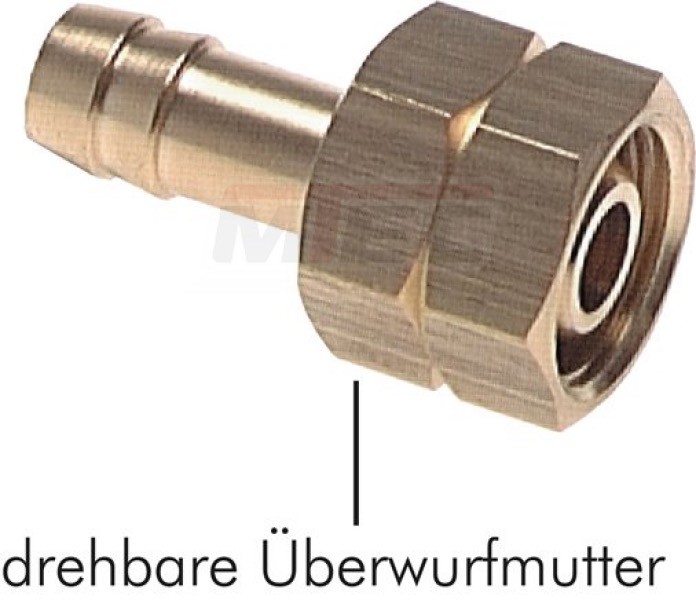 Schlauchtüllen mit Überwurfmutter (Linksgewinde) 