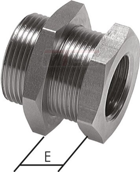 Schottverschraubung G 3/8"-G 1/2", 40 bar 1.4571