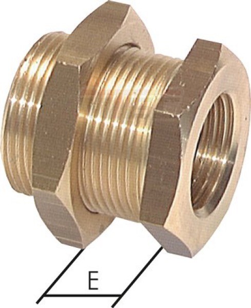 Schottverschraubung G 1/4"-G 3/8", 16 bar Messing