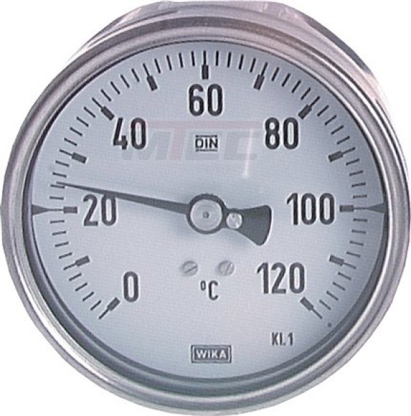 Bimetallthermometer, waage- recht Ø 100/-30 bis +50°C/200m