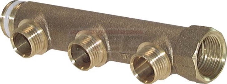 Verteilerrohr G 1 1/4"(IG/AG), 3 Abgänge G 1/2" (AG)