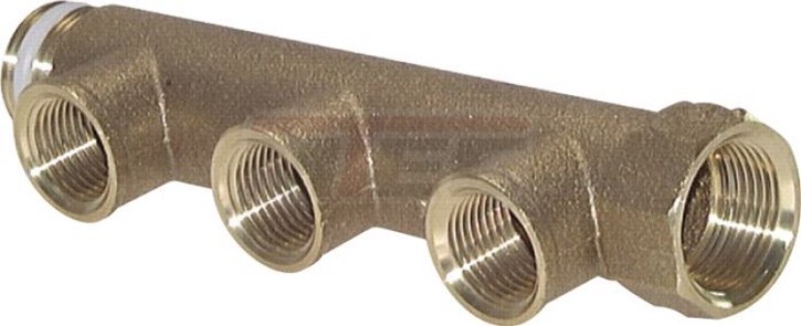 Verteilerrohr G 1 1/4"(IG/AG), 3 Abgänge G 1/2" (IG)