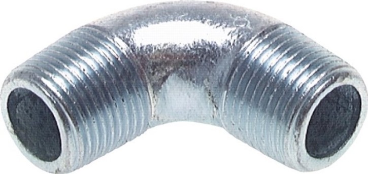90°-Winkel R 1 1/4" (AG), 25 bar Temperguss verzinkt