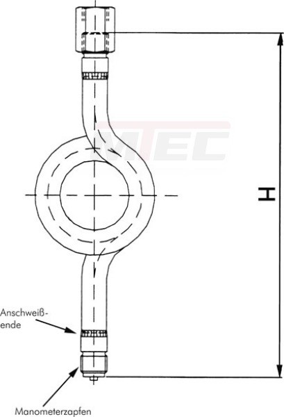 Wassersackrohr U-Form(St 35.8) G 1/4" (AG)-G 1/4" (AG)