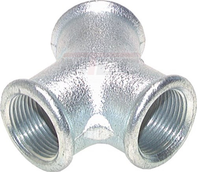 Y-Stück Rp 3/4" (IG), 25 bar Temperguss verzinkt