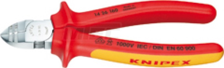Abisolierseitenschneider, verchromt mit 2K-Griffen, VDE-