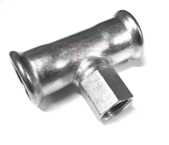 Edelstahl-Pressfitting - T-Stück mit Gewindemuffe(i/ig/i) - 54mm / Rp 3/4" - 316