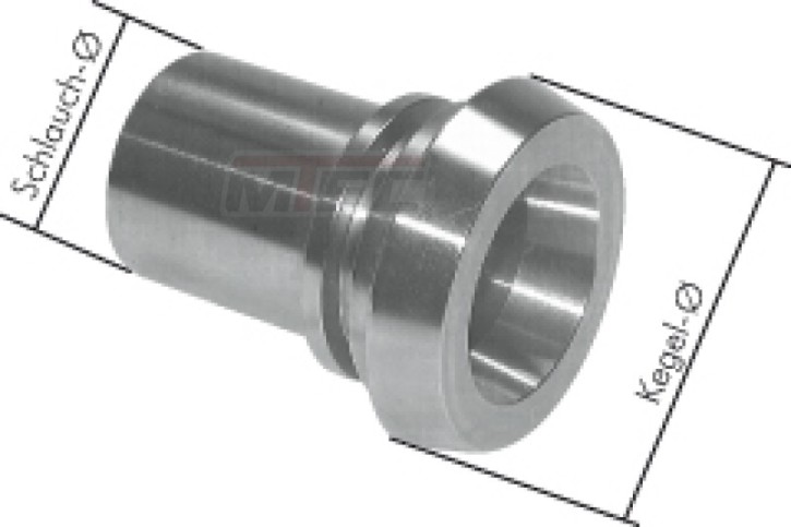 SB-Kegelstutzen glatt  DN 25 (32mm) - 316