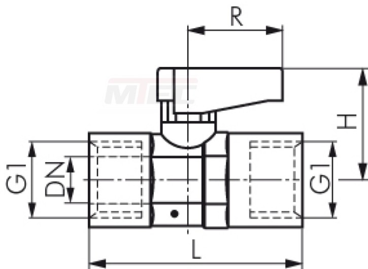 Messing-Minikugelhahn Rp 1/8" (IG), PN 20