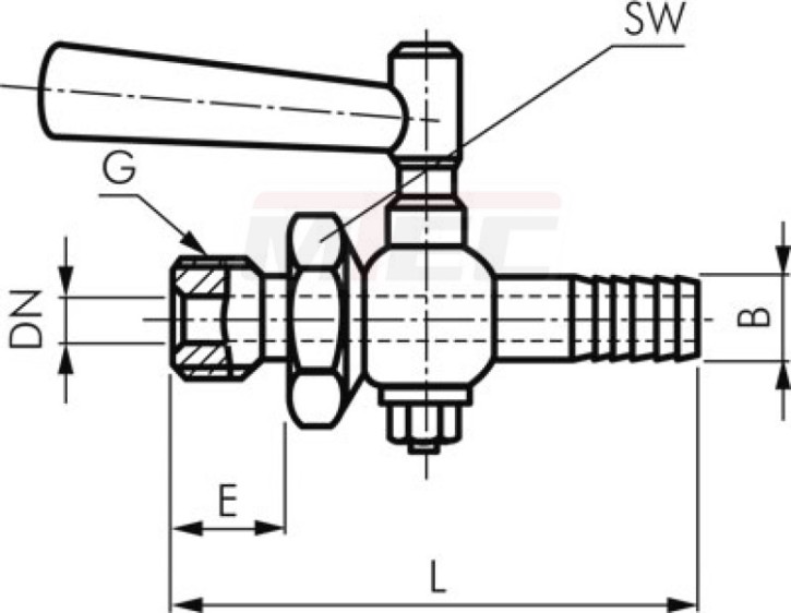 Edelstahl-Schlauchhahn G 1/4" (9 mm Tülle), PN 6