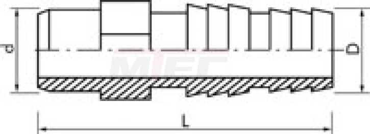 Klebe-Schlauchtülle, PVC-U, 40mm, Schlauch 40mm