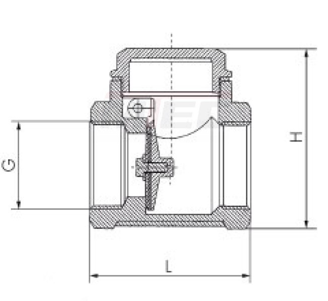 Rückschlagklappe G 4", PN 8, Messing, metallisch dichtend