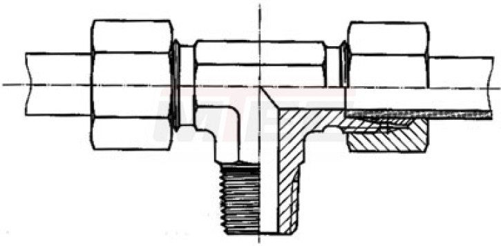T-Schneidringverschraubung 6 LL-R 1/8", Stahl verzinkt
