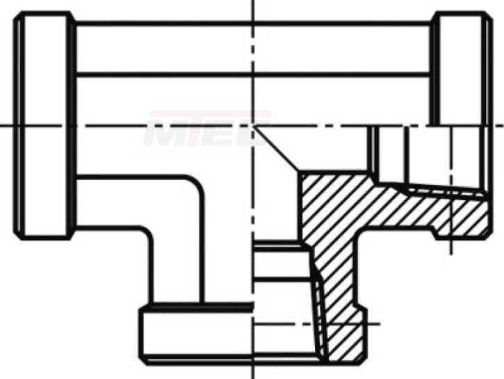 Hochdruck T-Stück NPT 1/8" ( IG), Stahl verzinkt