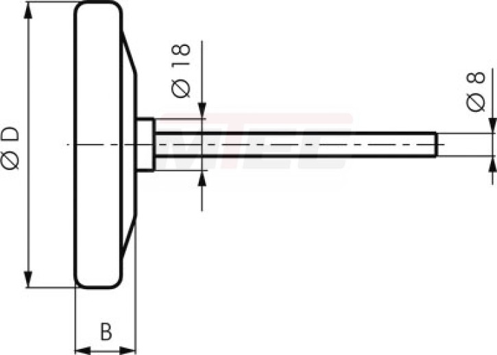 Bimetallthermometer, waage- recht Ø 100/0 bis +80°C/200mm