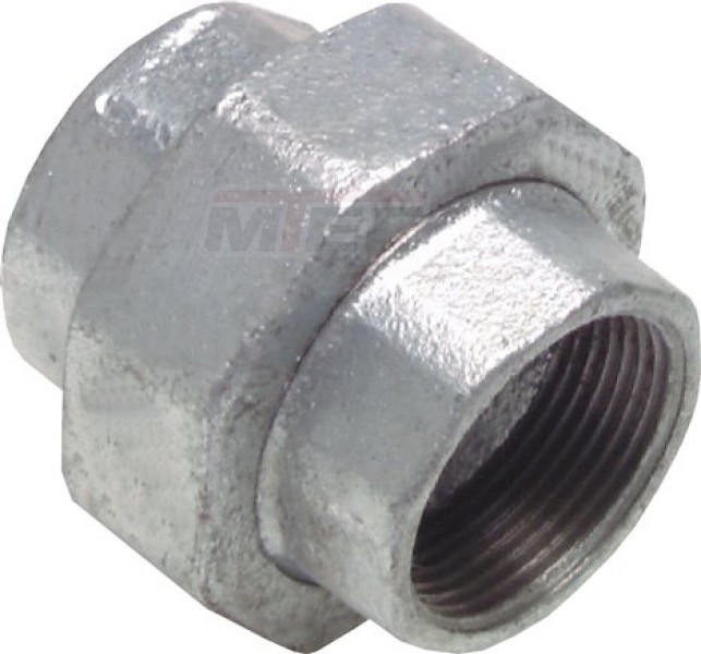 Verschraubung flach dichtend Rp 1 1/2" (IG),25 bar Tempergu