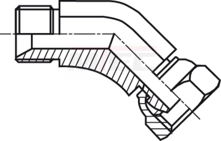Hydraulik-Einschraub Winkel 45° BSP