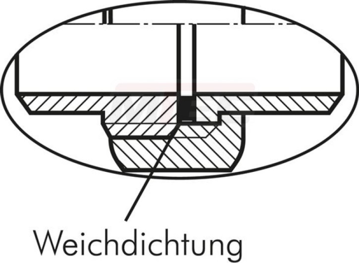 Anschweißverschraubung flach dichtend 10,2mm