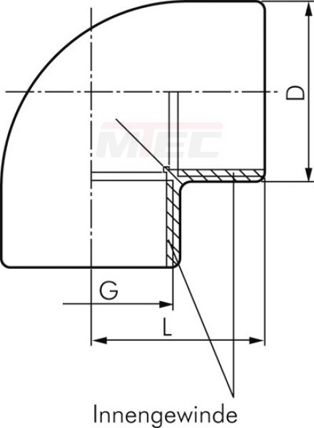 Winkel 90° Rp 2 1/2" - PVC-U 