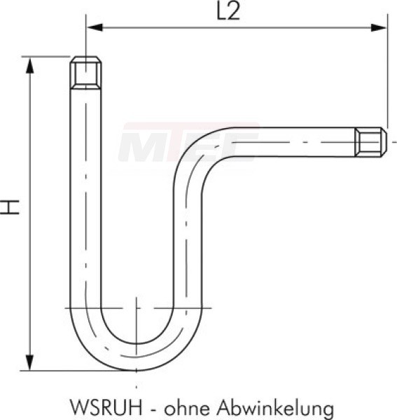Wassersackrohr U-Form(St 35.8) G 1/4" (AG)-G 1/4" (AG)