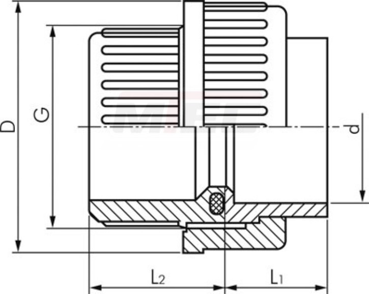 Klebemuffen-Verschraubungen PVC-U PN 16